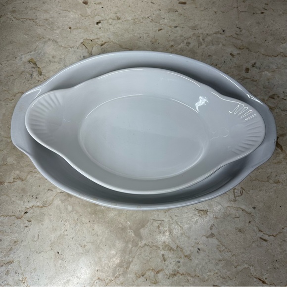 Set of two white gratin bowls - Picture 3 of 6